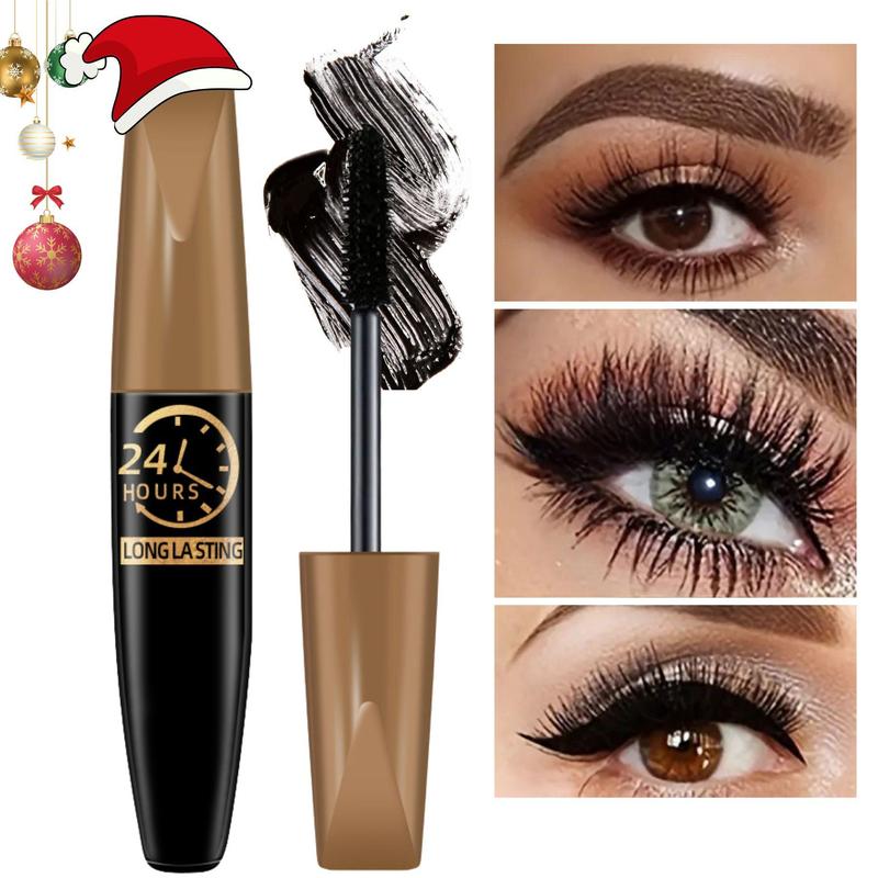 Long Lasting Waterproof Mascara, 1 Count Natural Curl Eyelashes Mascara, Eyelashes Lengthening Volumizing Defining, Professional Eye Makeup Products, Cosmetic Gift, Christmas, Christmas Gift