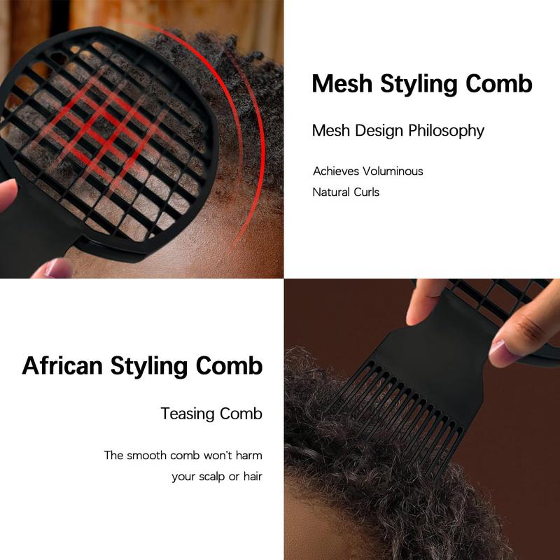 2pcs upgraded twist comb sponge hair brush, better than men's and women's curling sponge, double-sided design, ABS material, ergonomic, service life of more than one year, comes with 2 combs