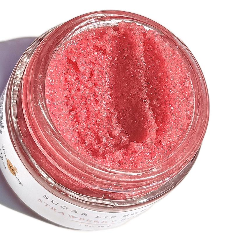 Strawberry Sorbet Sugar Lip Scrub | With Shea Butter, Strawberry Extract, For Exfoliating,Conditioning,Brightening