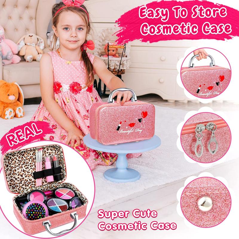 25 PCS Real Makeup Set  For Little Girls Makeup Kit Cosmetic Gift