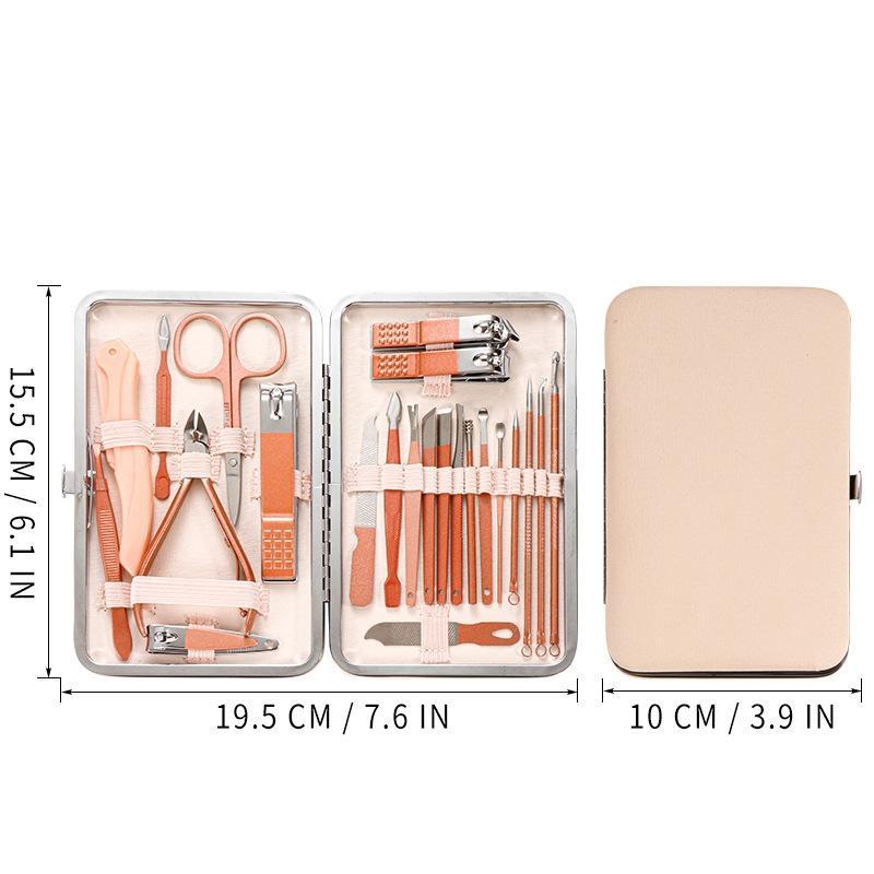 Professional Nail Clipper Set with Storage Box, 1 Set Portable Manicure & Pedicure Tool Set, Nail Care Tools for Home & Travel