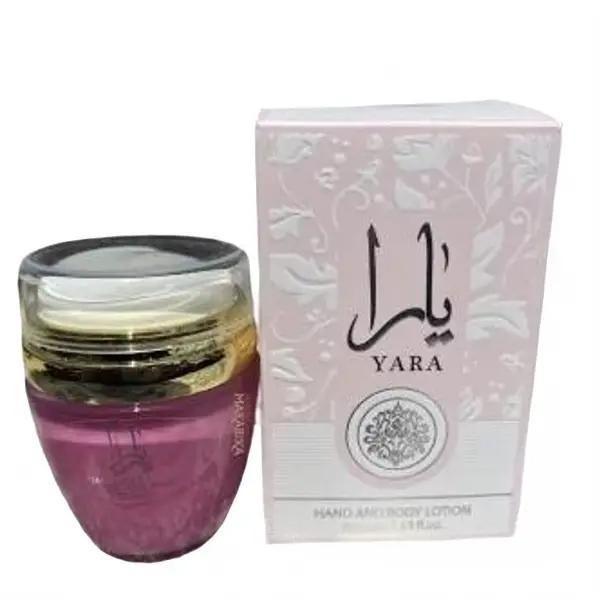 Ard Al Zaafaran Perfumes | Yara Cream + Hand & Body Lotion Bundle | Cream (0.75 oz) Lotion (1.5 oz) | Fruity and Floral