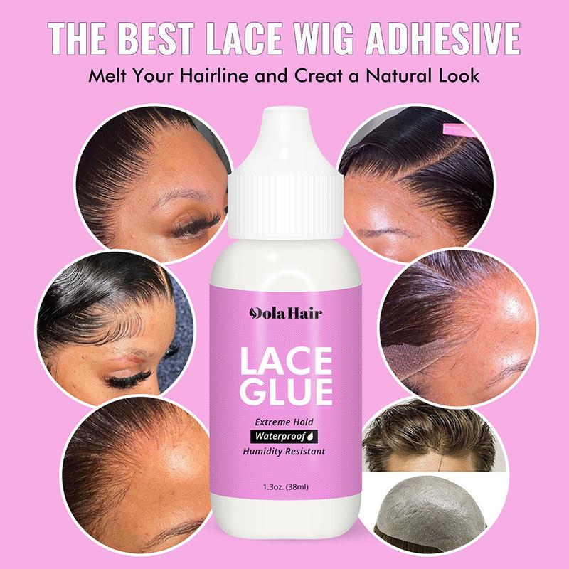 Dolahair Lace Glue Kit for Wigs Waterproof Wig Glue Strong Hold Glue Remover HD Wig Caps Melting Band Install Kit Lace Adhesive Invisible Bonding