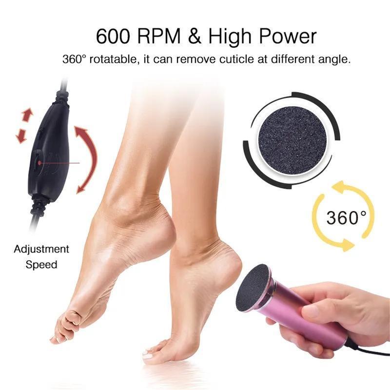 Electric Foot File,Foot Dead Skin Remover with 60pcs Replacement Sandpaper, Foot Callus Remover Tool, Compact Nail Care Pedicure Tools,Men Gifts