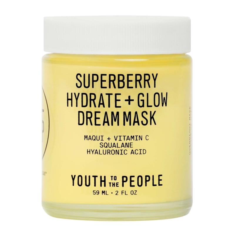 Superberry Glow Dream Mask - Brightening Overnight Face Mask + Hyaluronic Acid Night Moisturizer, 2 oz - Youth to the People