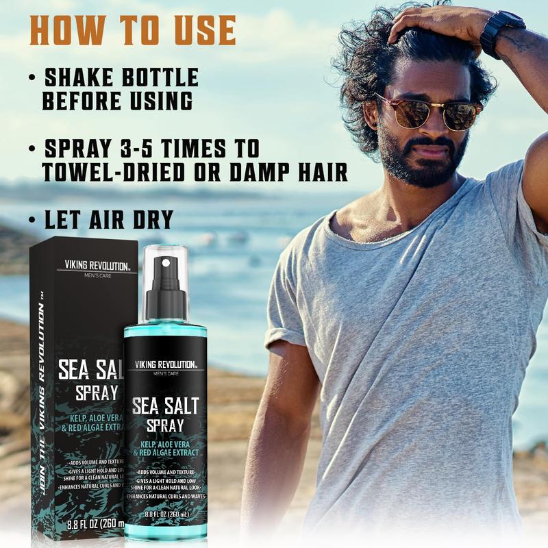 Viking Revolution Sea Salt Spray for Hair Men - Hair Texturizing Spray with Kelp, Aloe Vera and Red Algae Extract - Surf Spray to Add Volume and Texture Sea Salt Spray for Men Beach Hair Spray - 8.8Oz no brand