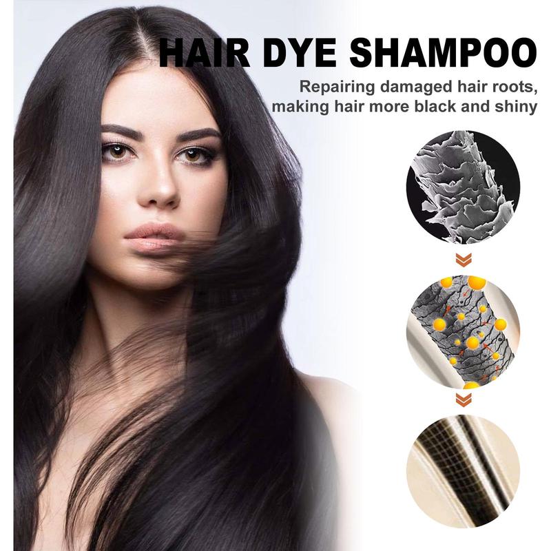 Hair Dye Shampoo, Natural Extracts Hair Dyeing Shampoo, Moisturizing Cleansing Shampoo, Nourishing Hair Care Product for Men & Women