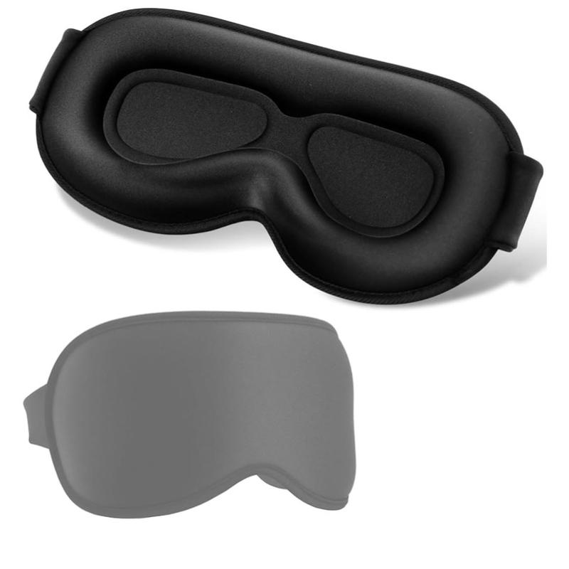 Sleep Eye Mask 3D with Adjustable Strap, Washable and Breathable, Black