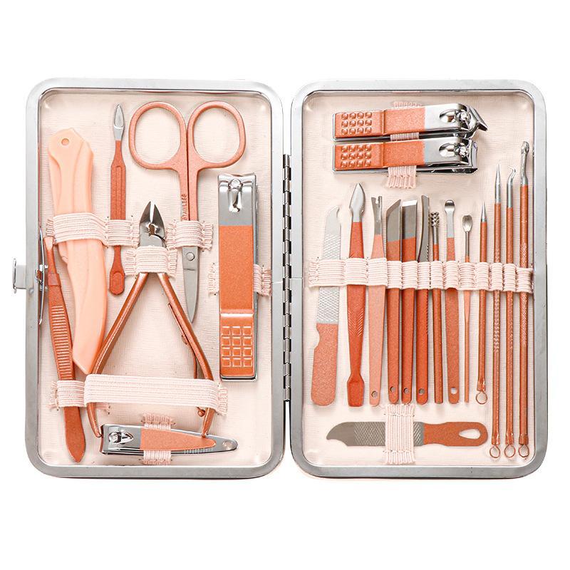 Professional Nail Clipper Set with Storage Box, 1 Set Portable Manicure & Pedicure Tool Set, Nail Care Tools for Home & Travel