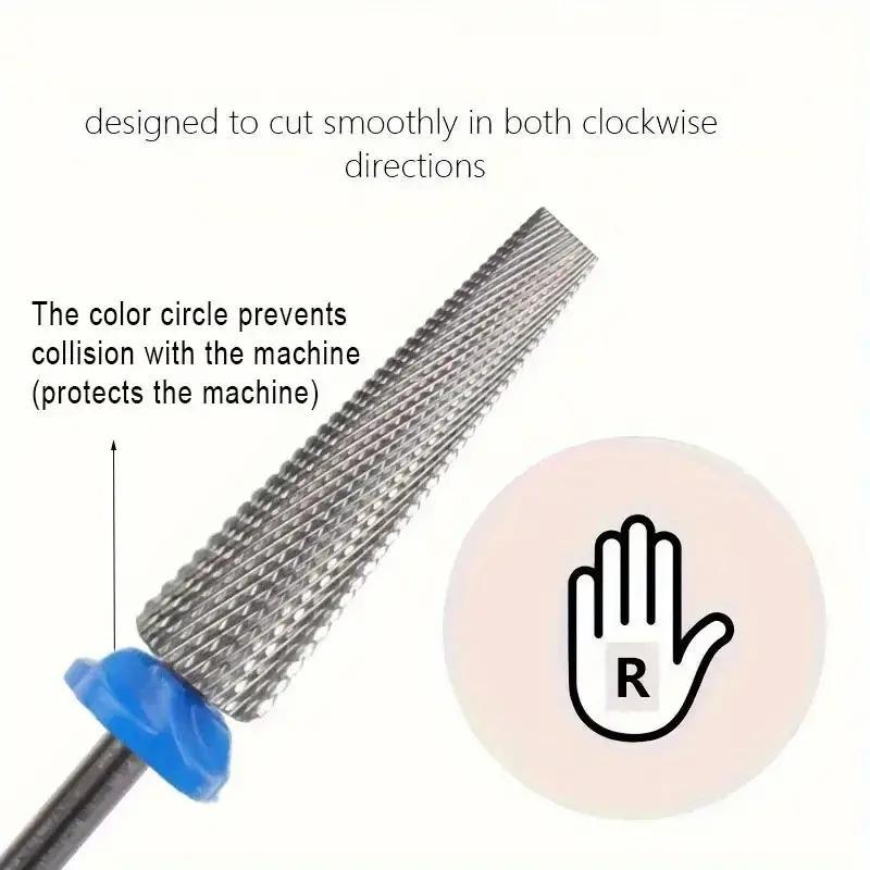 5 in 1 Nail Drill Bit, 1 Count Safety & Fast Nail Polishing Tool, Nail Art Polishing Tool, Manicure & Pedicure Tool for Home & Salon Use