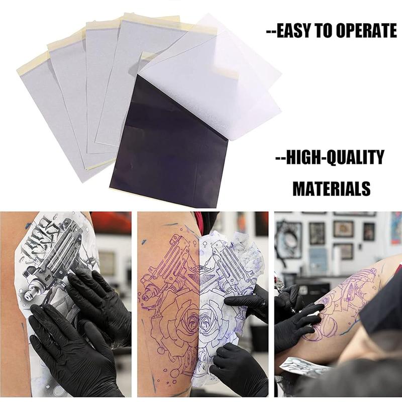 Trending! Tattoo Practice Skins with Transfer Paper - 30counts Kit! Consisting of 10counts Blank Tattoo Skin Practice (8*6In) and 20counts Thermal Stencil Transfer Paper (A4 Size, 4 Layers).