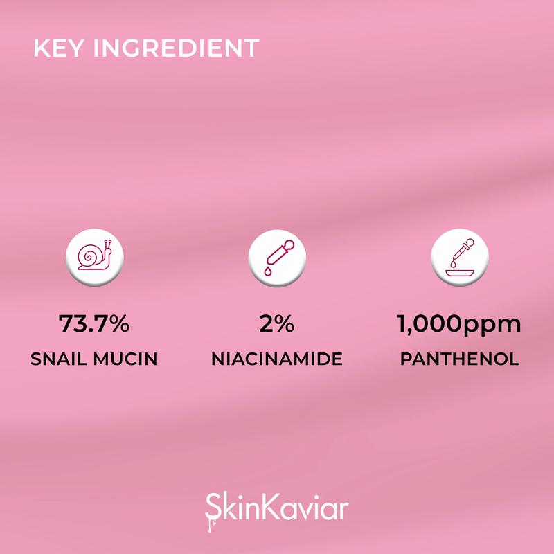 Skin Kaviar Snail Peptide Eye Cream with 73.7% Snail Mucin and Niacinamide - Brightening Korean Night Cream for Fine Lines and Dark Circles