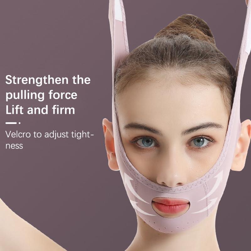 [Limited Discount] Reusable lifting mask, ladies' V-shaped double-chin face-lifting device, chin strap, mask face-lifting strap, V-shaped face-lifting mask face-lifting strap, one-line to prevent sagging.