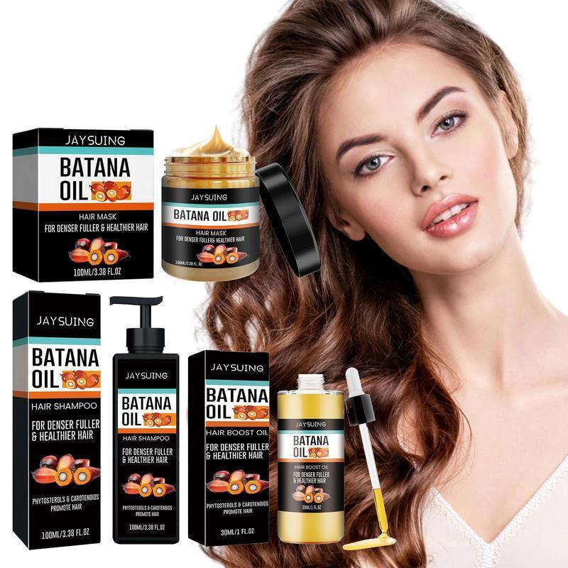 Batana Oil Hair Care Set, 3 Counts set Hair Shampoo & Hair Mask & Hair Oil for Christmas Gift, Nourishing & Hydrating Haircare & Styling Product for Men & Women