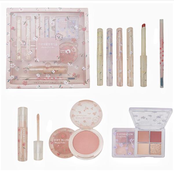 Makeup Kit for Women 8 Pieces Makeup Sets, 4 Color Lipsticks& Eyeshadow, Eyebrow Pencil, Concealer, Blush Palette 8Pcs Gift Box Makeup Bundle Value Set