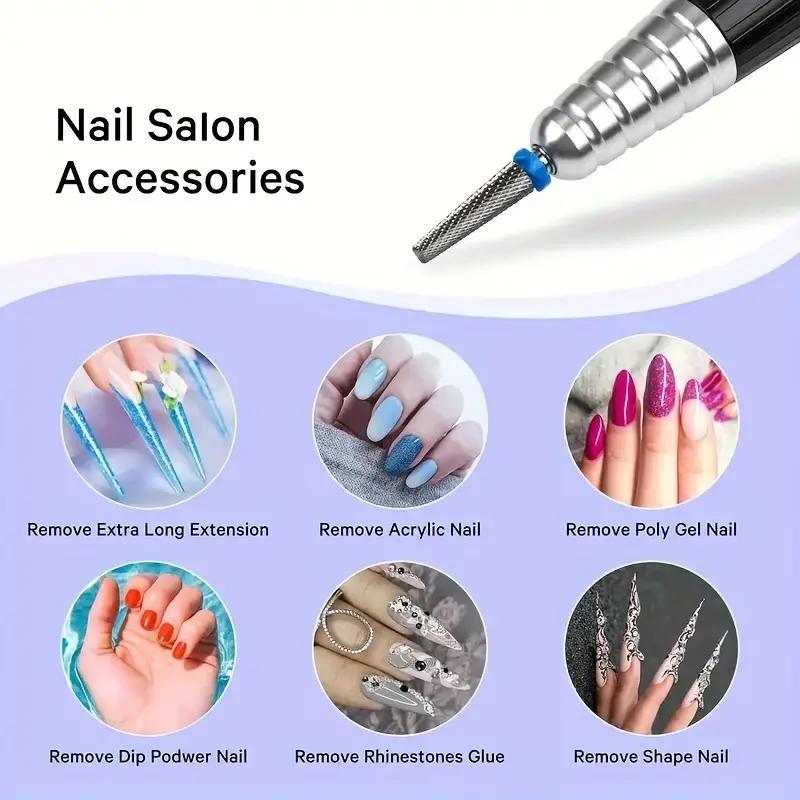 5 in 1 Nail Drill Bit, 1 Count Safety & Fast Nail Polishing Tool, Nail Art Polishing Tool, Manicure & Pedicure Tool for Home & Salon Use