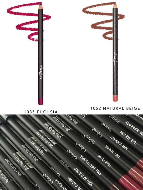 Italia Deluxe Ultra Fine Long Lip Liner Pencil Soft Velvet Formula Lipliner Makeup Cosmetic Flawless Eyeliner Pack