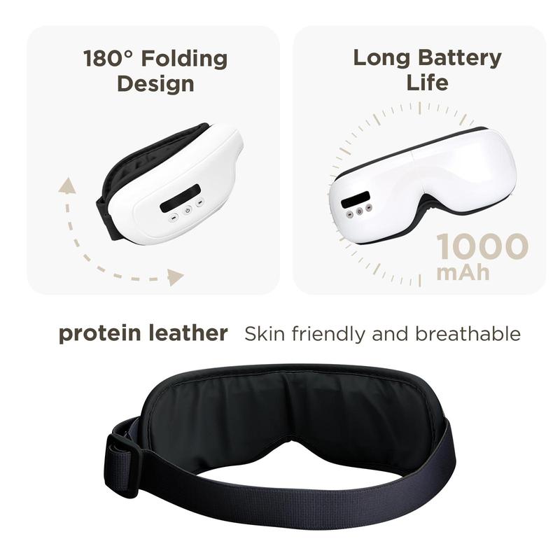 Eye Massager, Eye Mask with Heat&Bluetooth Music Eye Care Mom Birthday Gifts, Smart Eye Mask for Relax Eye, Ideal Birthday Gifts for Women and Men