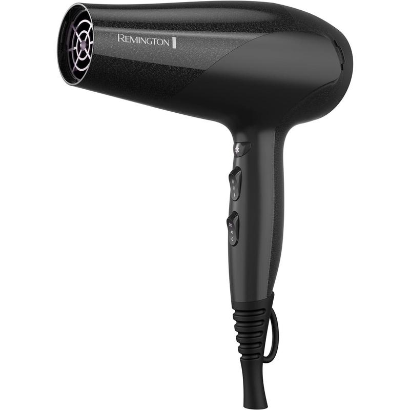 Hair Dryer, with Ceramic Ionic Tourmaline Technology, Black, Diffuser and Concentrator, 3-Piece Durable