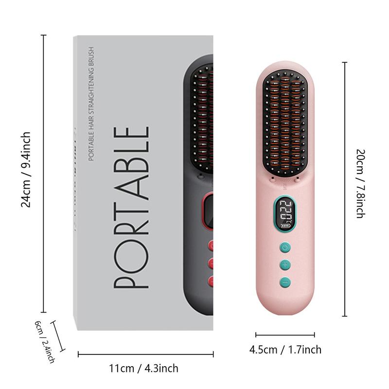 Cordless Straightener Comb with Negative Ions Technology, 9600mah Protable Electric Straightering Brush, Anti-scald,comfort Hair Styling Tool for Home & Travel, Christmas Gifts, Comb Straightener, Portable Straightener