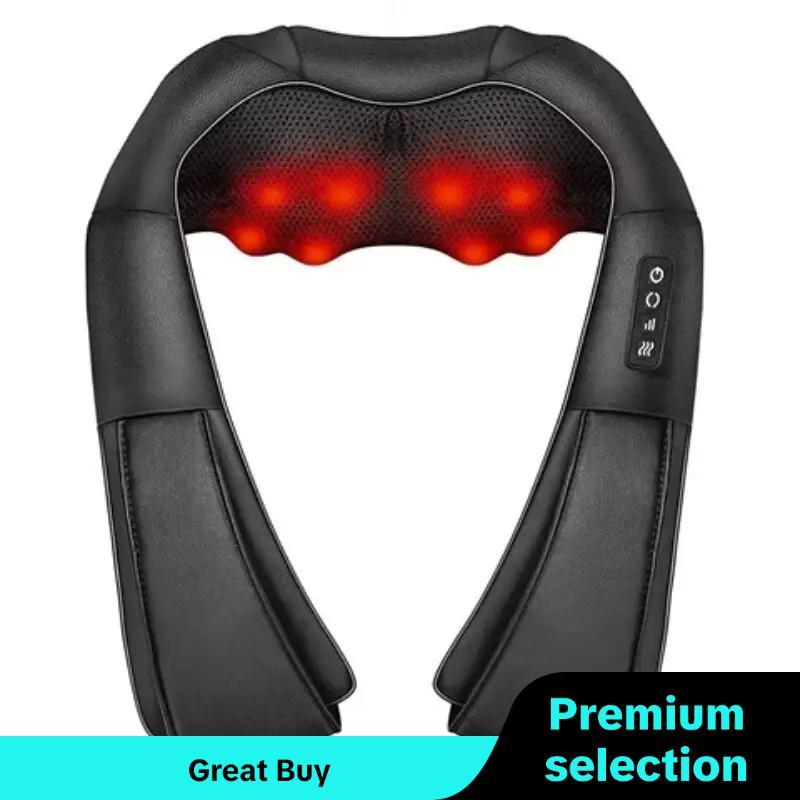 Portable Neck Massage Machine, 3D Deep Tissue Kneading Massage Pillow, Portable Massager, Multi-use Neck Massage Tool for Home, Office & Car, Christmas Gift