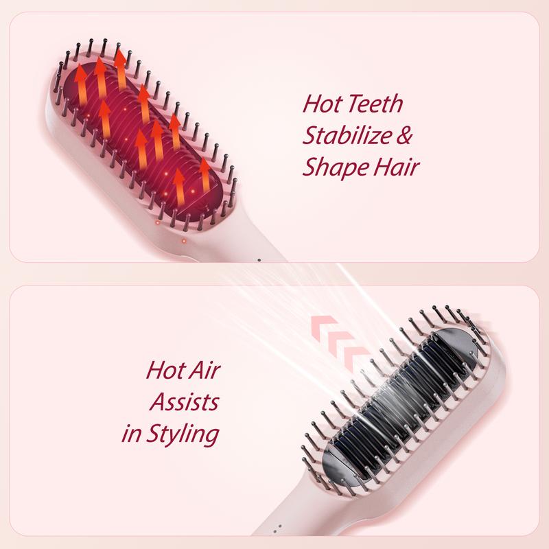 2 in 1 Fast Heat UpStraightening Brush Professional Hair StylingTool Straightening Brush for Women with 20s Fast Heating