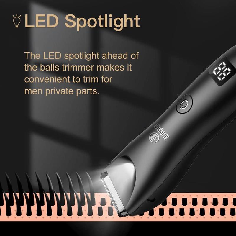 Electric Hair Trimmer Kit, Rechargeable Hair Clipper with Lcd Display, Waterproof Body Hair Trimmer for Men, Men's Grooming Kit for Gifts, Clippers,  Clippers for Men