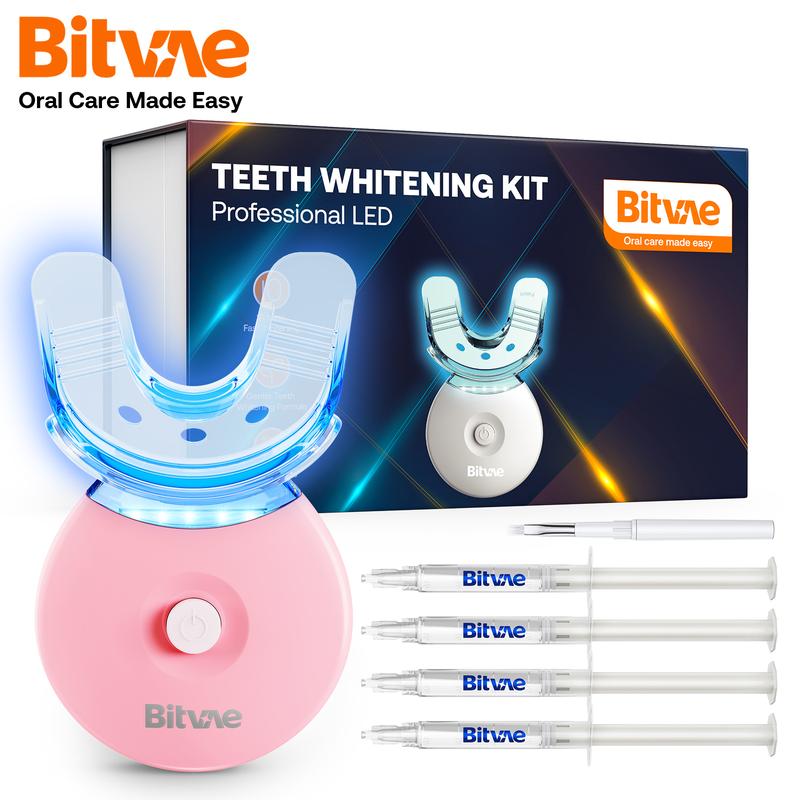 Bitvae L09 Teeth Whitening Kit with 5x LED Light, 22% CP, Teeth Whitening Light with 4 Carbamide Peroxide Teeth Whitening Gel for Sensitive Teeth, Non-Sensitive Fast Teeth Whitener, Enamel Safe and Gentle, Effective, Travel-Friendly, Easy to Use