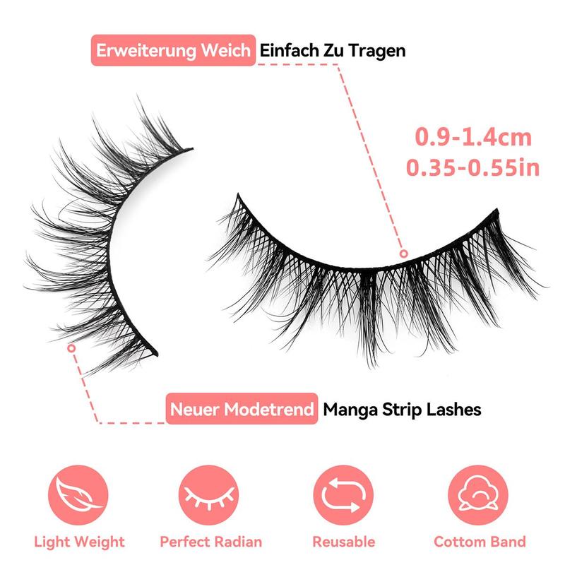 Eyelash Extensions Kit, 10 Pairs Cat Eye Fake Eyelashes, Long Fluffy False Lashes Strips, Wispy Cat Eye Faux Lash Clusters Kit, Individual Lash Kit Eyelash Clusters Kit, Makeup Products, Christmas Gift