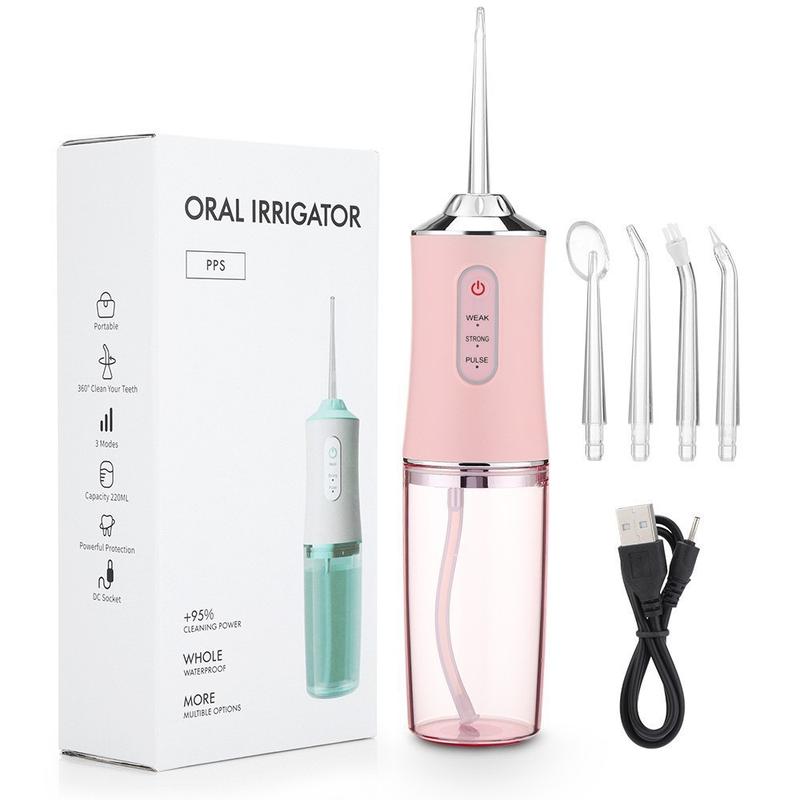 Water Flosser Toothpick - 4 Sprays 3 ModesPortable Cordless Water Flosser for Teeth Cleaning, Waterproof Oral RinseRechargeableSuitable for TravelHome, Gums, Braces CareThree Colors.Christmas Gifts