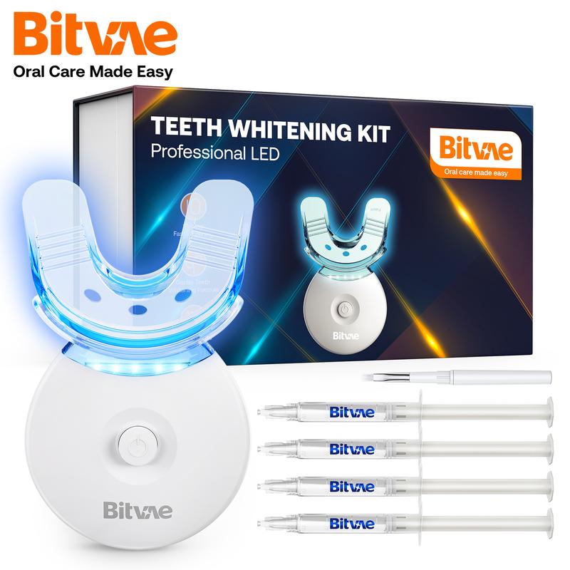 Bitvae L09 Teeth Whitening Kit with 5x LED Light, 22% CP, Teeth Whitening Light with 4 Carbamide Peroxide Teeth Whitening Gel for Sensitive Teeth, Non-Sensitive Fast Teeth Whitener, Enamel Safe and Gentle, Effective, Travel-Friendly, Easy to Use