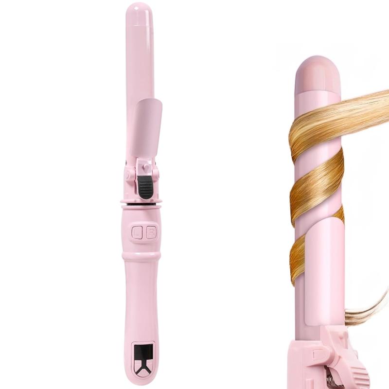 Rotating Curling Iron, Automatic Curling Iron 1.25 Inch Self Rotating Hair Curler with Long Barrel for Beach Curls Waves, 1.25