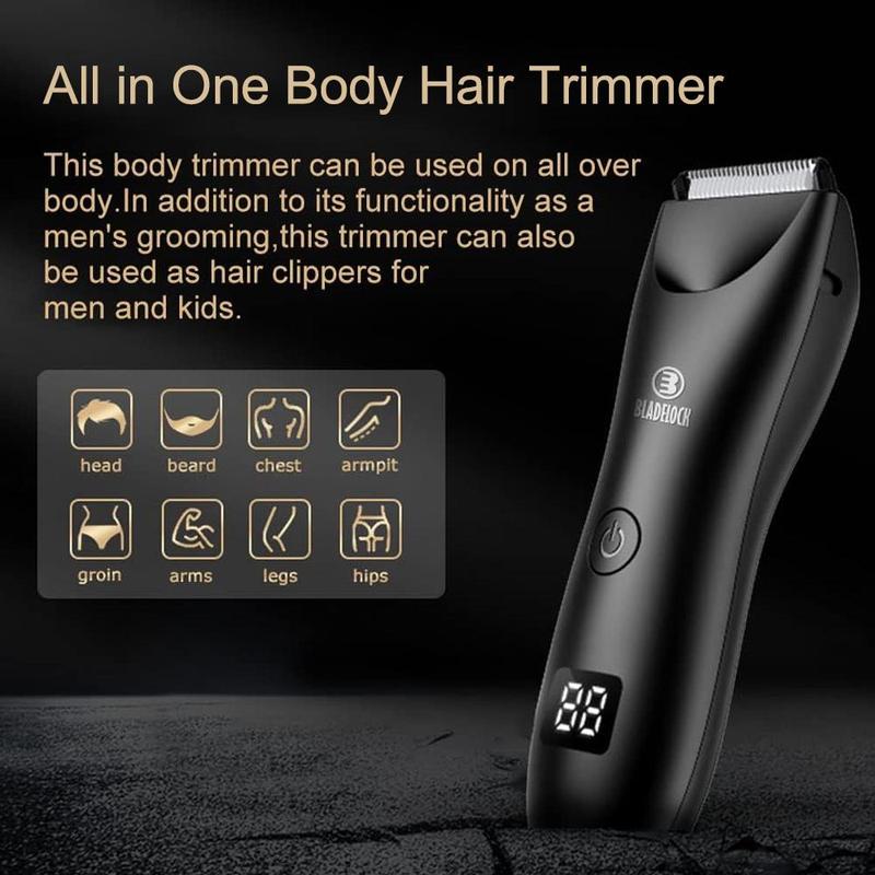 Electric Hair Trimmer Kit, Rechargeable Hair Clipper with Lcd Display, Waterproof Body Hair Trimmer for Men, Men's Grooming Kit for Gifts, Clippers,  Clippers for Men