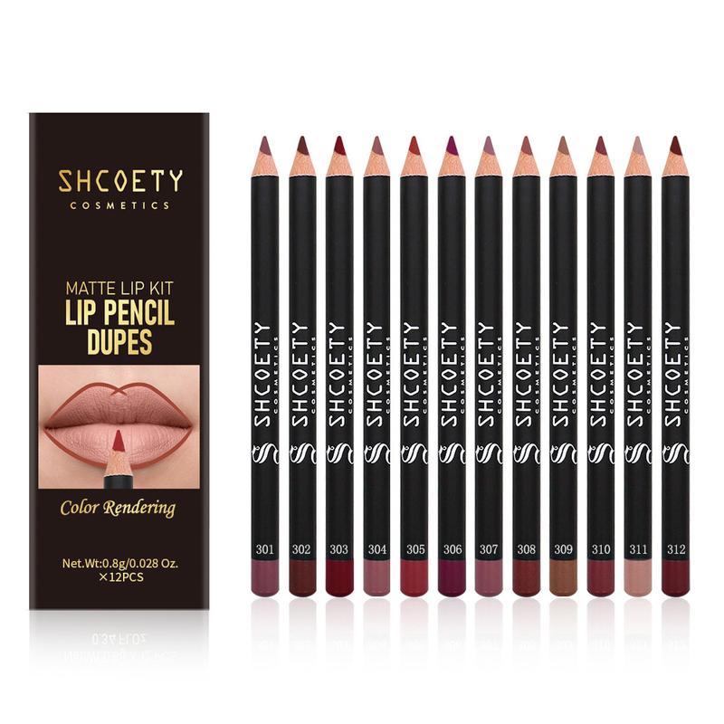 12-color Matte Lip Liner Set Nude Long-lasting Makeup Eyeliner Long Lasting Silky Cosmetic Lipliner Gift holy grail line loud Smooth Waterproof