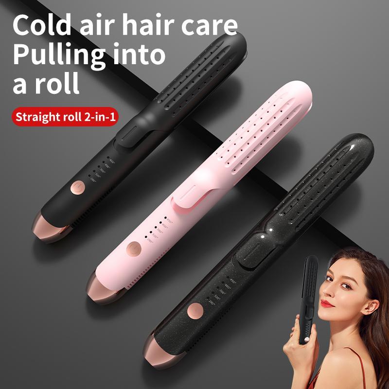 Negative Ion Cold Wind Hair Straightener, 5-speed Temperature Adjustment Smart Power Off Hair Straightening Machine, Portable Straightener, Hair Styling Tool for Women, Hair Curler