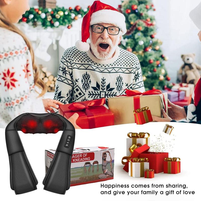 Cordless Neck & Shoulder Massager, 1 Box Electric Back Massager with Heat, Deep Tissue Muscle Massager for Neck, Back, Shoulder, Waist, Leg, Foot, Blind Massager for Christmas Gift, Winter & New Year Gift, Stocking Fillers