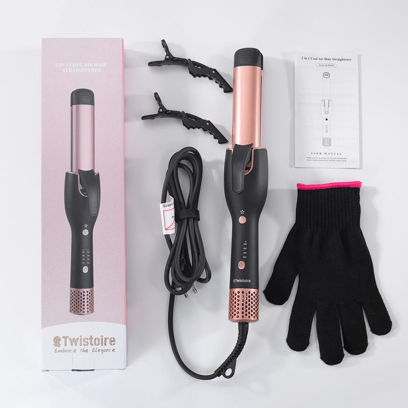 Twistoire Cold air function hair salon curling tool 2 in 1 hair straightener curling iron Adjustable Comfort