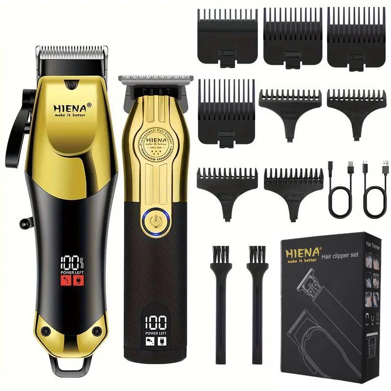 Professional Cordless Hair Clipper Kit, 1 Box Men's Hair Clipper & Beard Trimmer & Accessories, Great for Men Stylists Barber Barbershop Salon Home Use