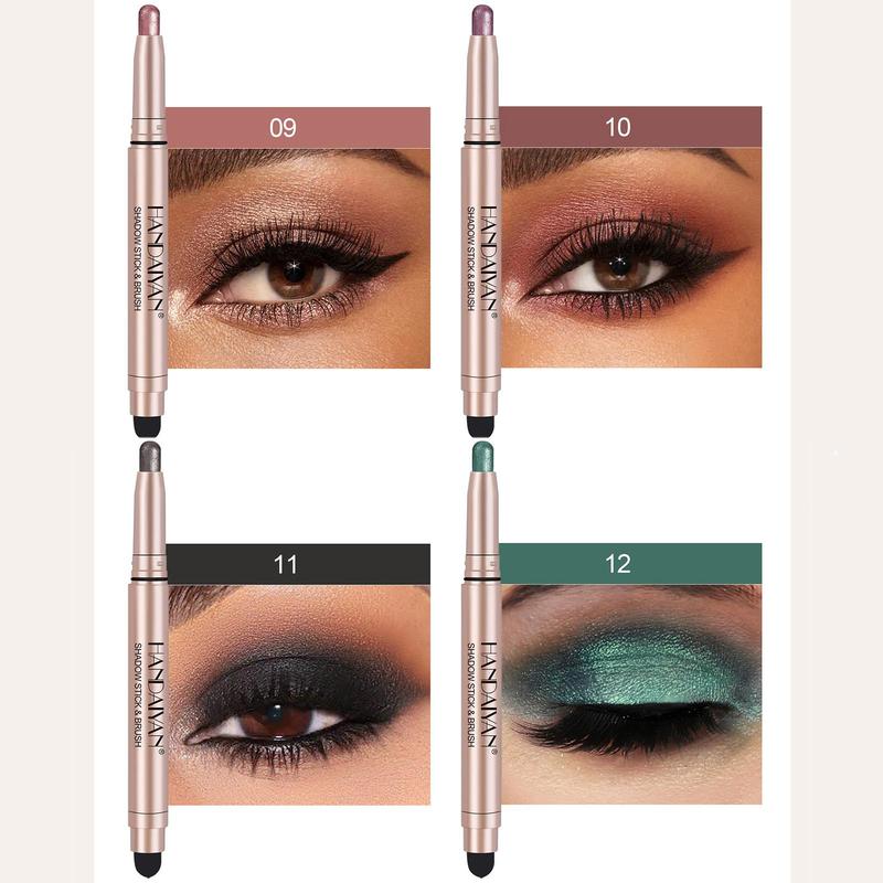 Long Lasting Eyeshadow Pen, 12pcs set Shimmering & Matte Double-ended  Eyeshadow Pen for Women & Girls, Easy to Apply for Eye Makeup, Christmas Gift