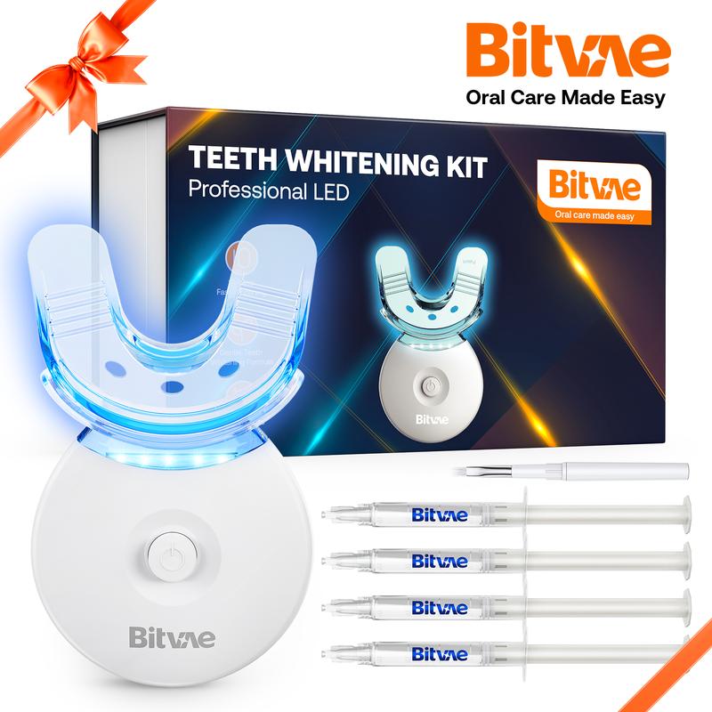 Bitvae L09 Teeth Whitening Kit with 5x LED Light, 22% CP, Teeth Whitening Light with 4 Carbamide Peroxide Teeth Whitening Gel for Sensitive Teeth, Non-Sensitive Fast Teeth Whitener, Enamel Safe and Gentle, Effective, Travel-Friendly, Easy to Use