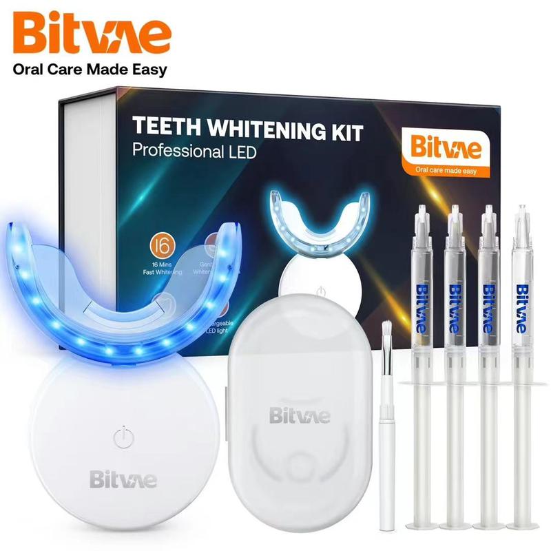 Bitvae L09 Teeth Whitening Kit with 5x LED Light, 22% CP, Teeth Whitening Light with 4 Carbamide Peroxide Teeth Whitening Gel for Sensitive Teeth, Non-Sensitive Fast Teeth Whitener, Enamel Safe and Gentle, Effective, Travel-Friendly, Easy to Use