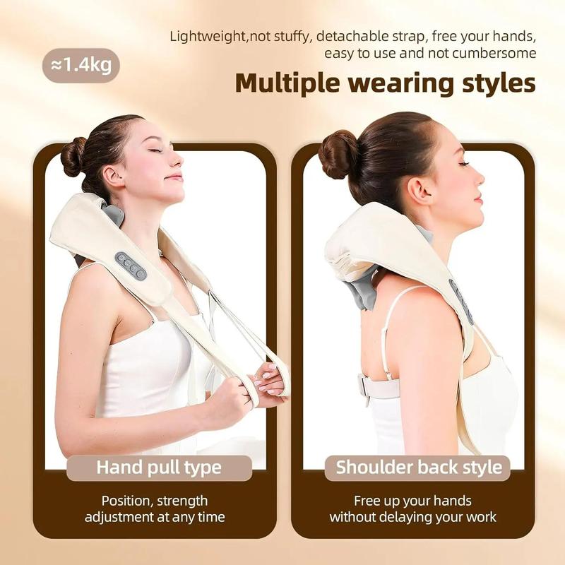 Neck & Shoulder Massager, Back Massager with Heat, Deep Kneading Electric Massage Pillow for Neck, Back, Shoulder, Foot, Body