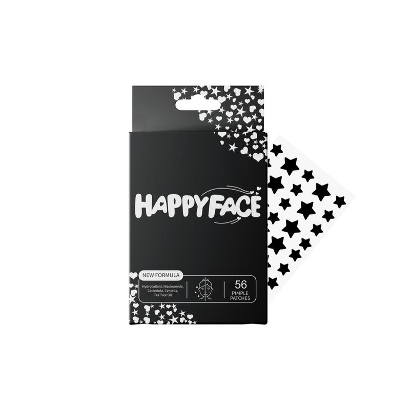 HappyFace EMO Pimple Patches, Black Star Acne Spot Dots, 56, 112, 224 Pack, Hydrocolloid, All skin types, Skincare, Skin Repair, Hypoallergenic