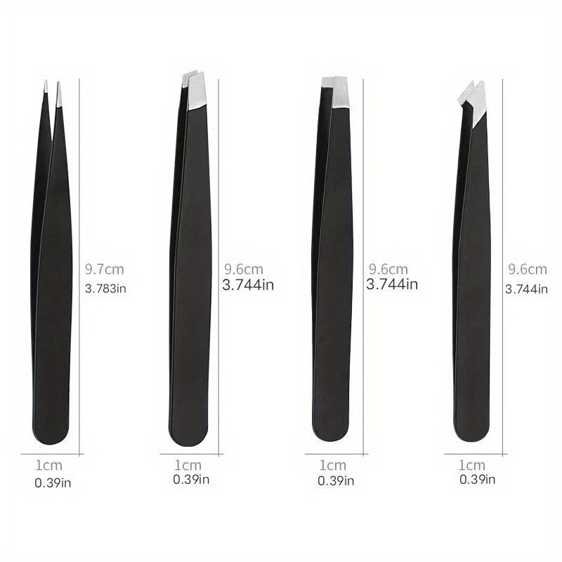 Stainless Steel Eyebrow Tweezers Set, 4pcs Multifunctional Eyebrow Trimmers, Eyebrow Styling Tool For Beauty Salon And Home Use, Christmas Gift