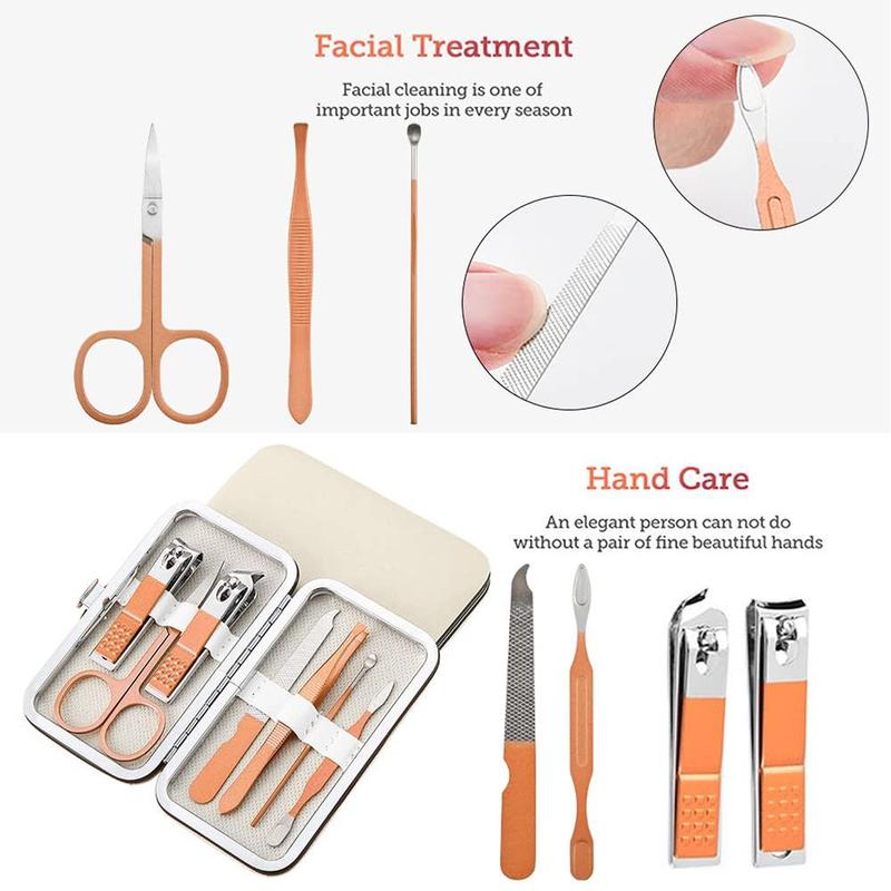 Letter Pattern Nail Clipper Set with Storage Case, 1 Box Portable Manicure & Pedicure Tool Kit, Professional Nail Care Tools for Home & Travel