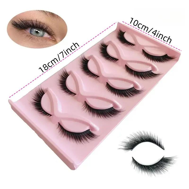 Natural Curl False Eyelashes (5 Pairs), Wispy Cat Eye Faux Cluster Lashes for Lash Extensions, False Eyelashes for Women and Girls Eye Makeup Enhancement