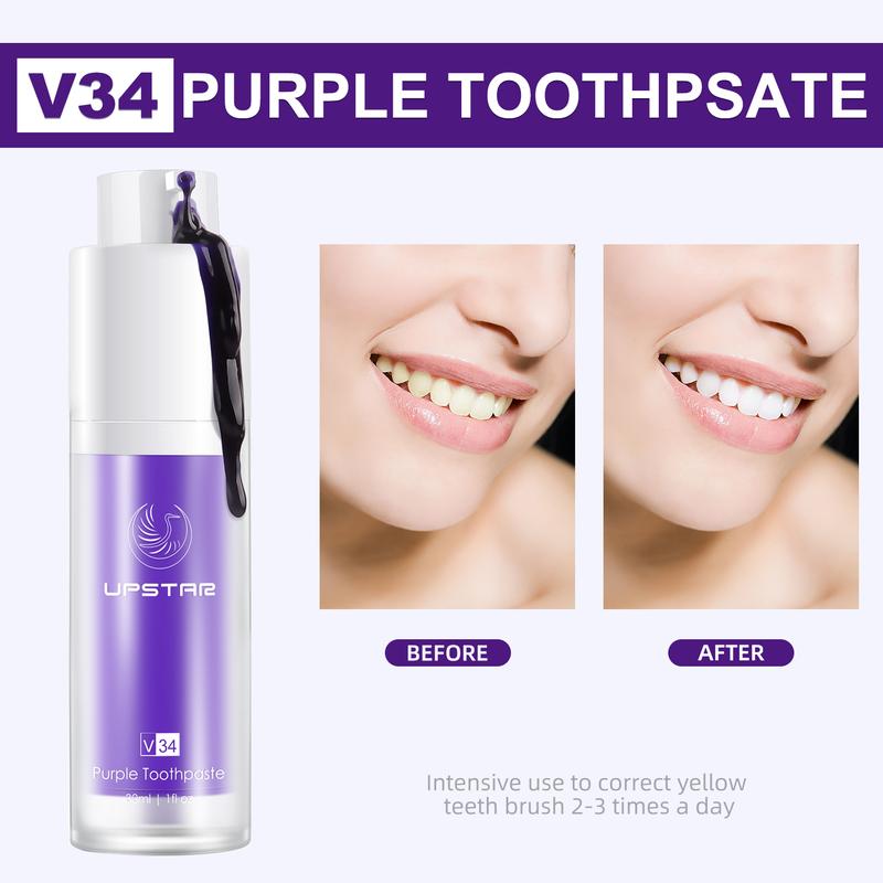 Purple Whitening Toothpaste for Instant Stain Removal | Colour Corrector for Teeth Brightening | Fresh Breath Formula, Perfect for Men & Women, Colour Correcting