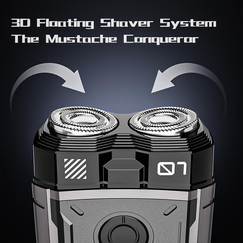 Double-Ring Blade Shaver with Magnetic Head, 3D Floating Design, IPX7 Waterproof for Men - Comfort