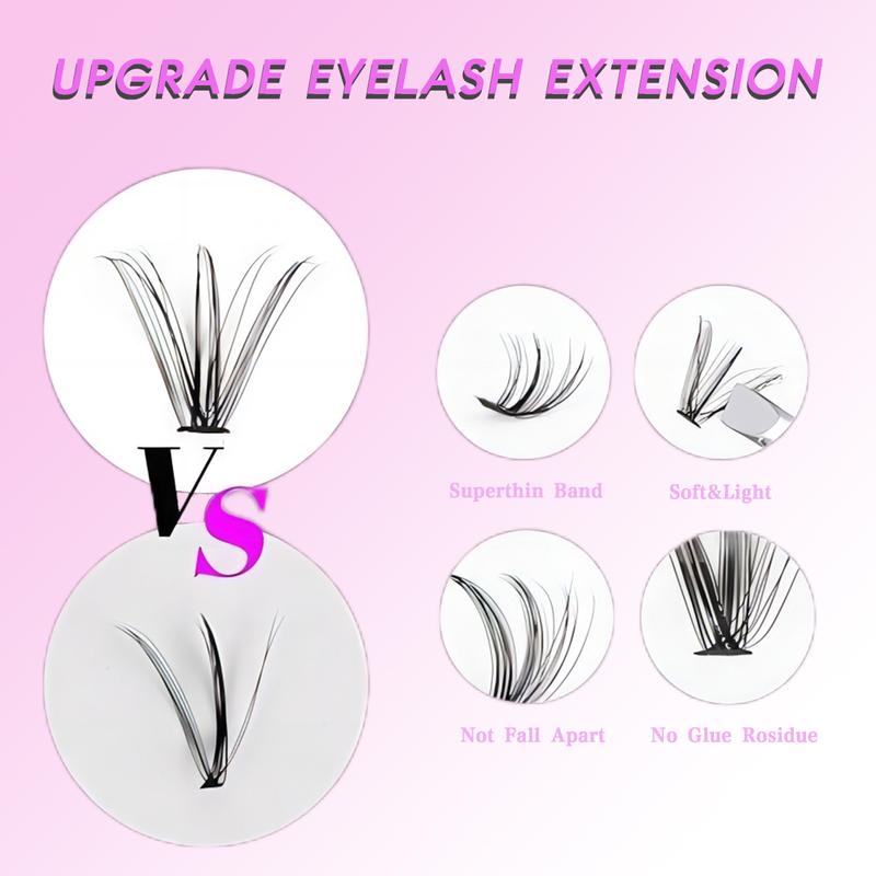 Eyelash Extension Kit 320Pcs, Eyelash Tufts Eyelash Extension Kit - D Curl 9-16mm Mix 40D Single Eyelash Kit, DIY Personal Eyelash Cluster Kit, Eyelash Gluing & Sealing, Eyelash Extensions, Eyelash Applicator Tool For Home False Eyelash Cluster Kit