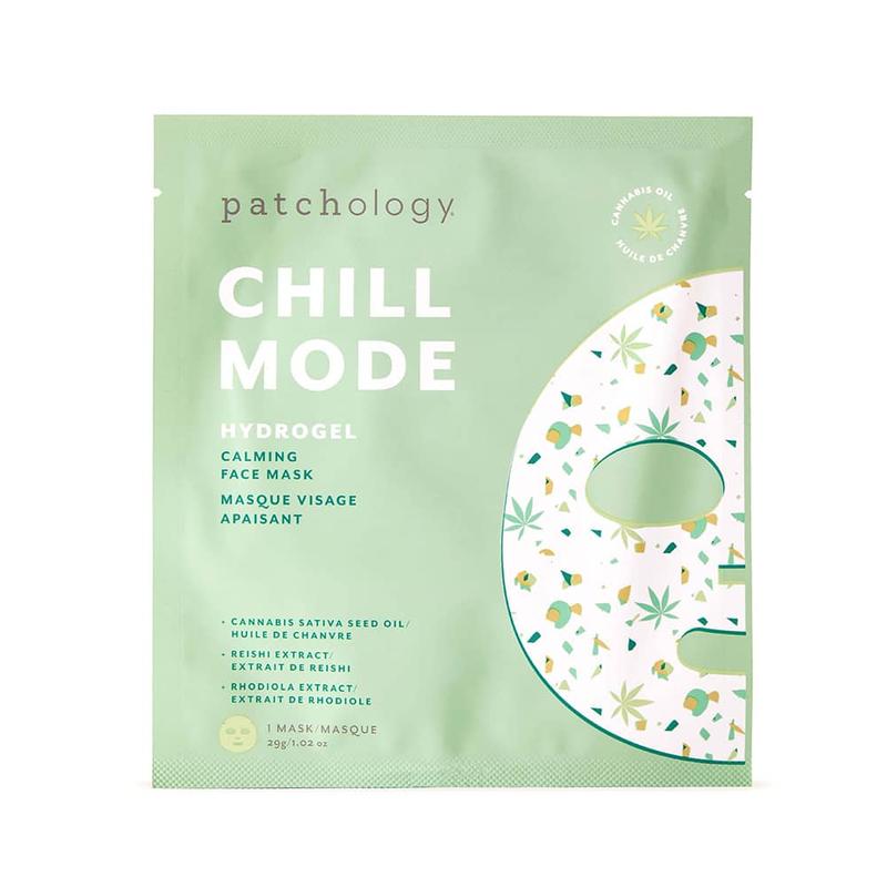 Patchology Chill Mode Calming Hydrogel 3 Face Masks – Nourish & Restore with Cannabis Seed Oil, Rhodiola, Reishi & Snow Mushroom, Soothing Skincare